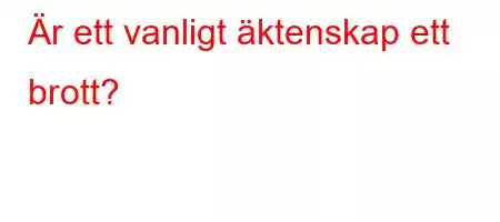 Är ett vanligt äktenskap ett brott?