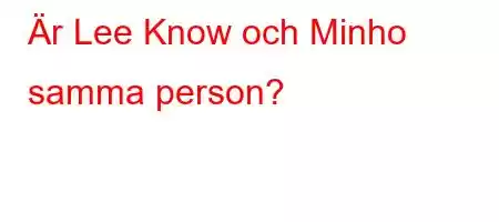 Är Lee Know och Minho samma person