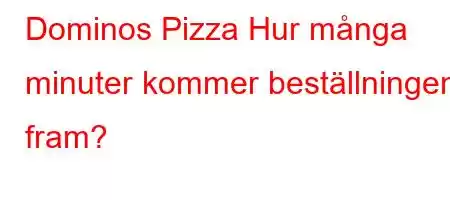 Dominos Pizza Hur många minuter kommer beställningen fram