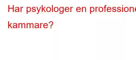 Har psykologer en professionell kammare?