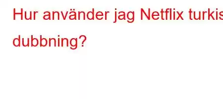 Hur använder jag Netflix turkisk dubbning?