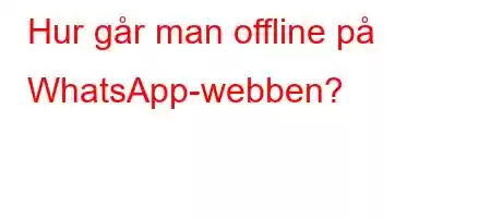 Hur går man offline på WhatsApp-webben?