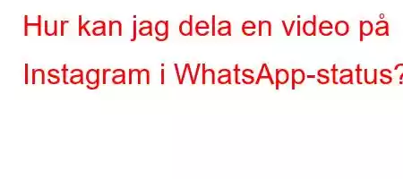 Hur kan jag dela en video på Instagram i WhatsApp-status?