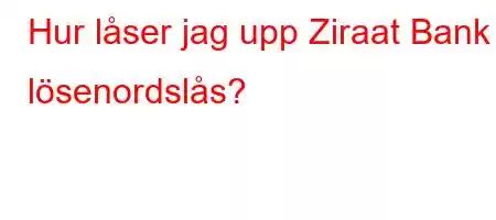 Hur låser jag upp Ziraat Bank lösenordslås?