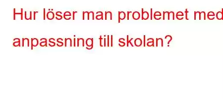 Hur löser man problemet med anpassning till skolan?