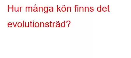 Hur många kön finns det evolutionsträd