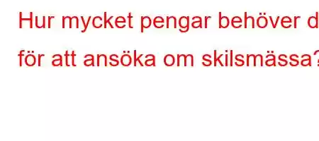 Hur mycket pengar behöver du för att ansöka om skilsmässa?