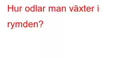 Hur odlar man växter i rymden?