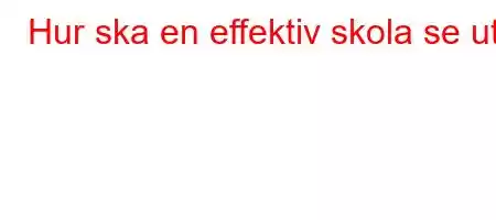 Hur ska en effektiv skola se ut?