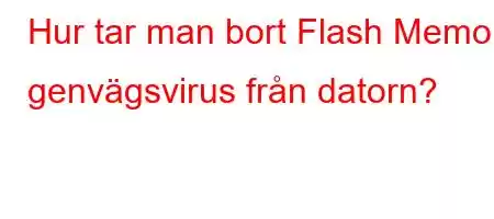 Hur tar man bort Flash Memory genvägsvirus från datorn