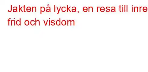 Jakten på lycka, en resa till inre frid och visdom