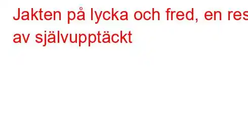 Jakten på lycka och fred, en resa av självupptäckt