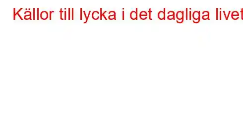 Källor till lycka i det dagliga livet