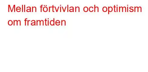 Mellan förtvivlan och optimism om framtiden