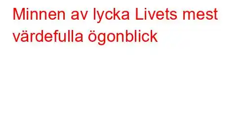 Minnen av lycka Livets mest värdefulla ögonblick