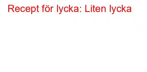 Recept för lycka: Liten lycka