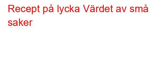 Recept på lycka Värdet av små saker