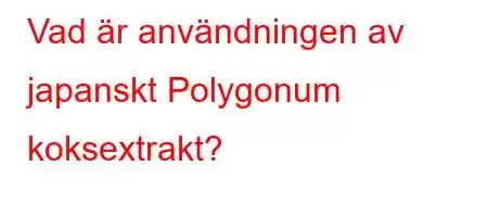 Vad är användningen av japanskt Polygonum koksextrakt?