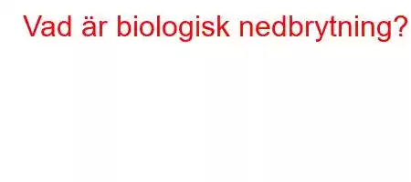 Vad är biologisk nedbrytning