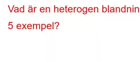 Vad är en heterogen blandning 5 exempel?