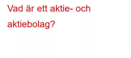 Vad är ett aktie- och aktiebolag?