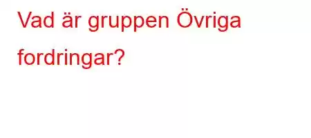 Vad är gruppen Övriga fordringar?