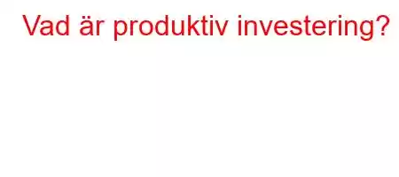 Vad är produktiv investering