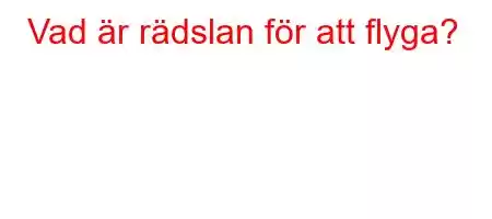 Vad är rädslan för att flyga?