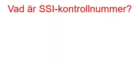 Vad är SSI-kontrollnummer