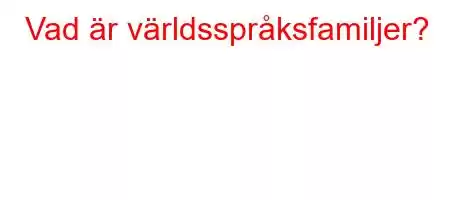 Vad är världsspråksfamiljer?