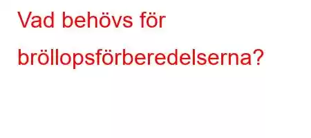 Vad behövs för bröllopsförberedelserna?