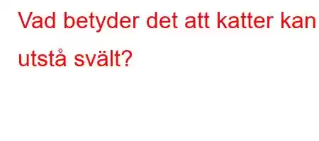 Vad betyder det att katter kan utstå svält