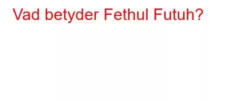 Vad betyder Fethul Futuh?