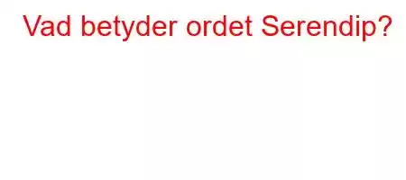 Vad betyder ordet Serendip