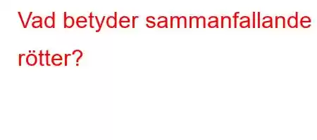 Vad betyder sammanfallande rötter?