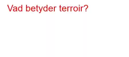 Vad betyder terroir?