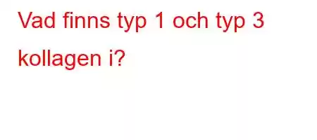 Vad finns typ 1 och typ 3 kollagen i?