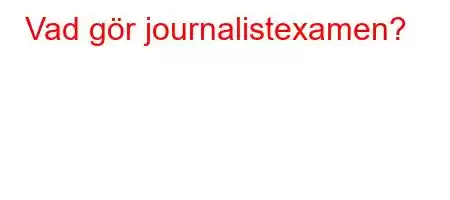 Vad gör journalistexamen?