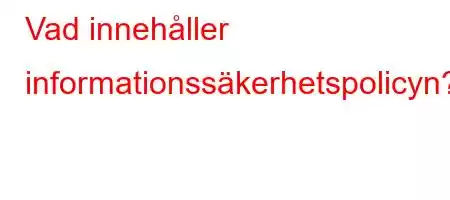 Vad innehåller informationssäkerhetspolicyn?