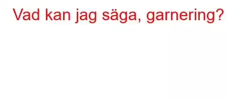 Vad kan jag säga, garnering?