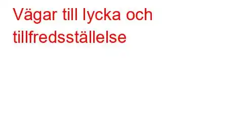 Vägar till lycka och tillfredsställelse