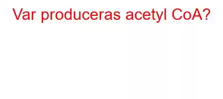 Var produceras acetyl CoA?