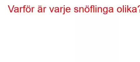 Varför är varje snöflinga olika?