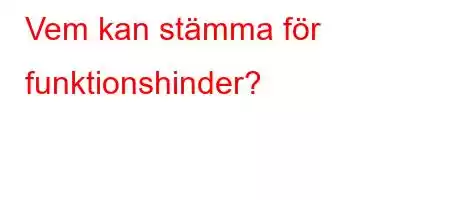 Vem kan stämma för funktionshinder?