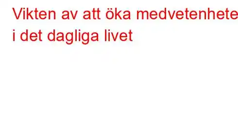 Vikten av att öka medvetenheten i det dagliga livet