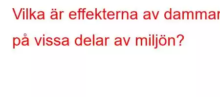 Vilka är effekterna av dammar på vissa delar av miljön?