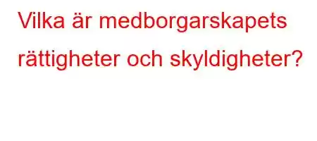 Vilka är medborgarskapets rättigheter och skyldigheter