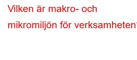 Vilken är makro- och mikromiljön för verksamheten?