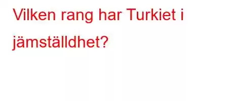 Vilken rang har Turkiet i jämställdhet?